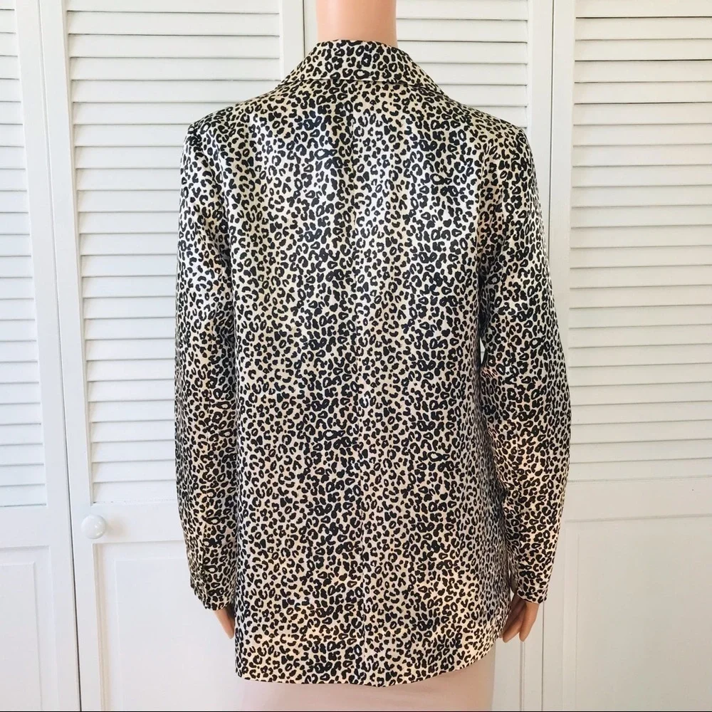 NINE WEST Cheetah Print Open Front Blazer Size Extra Small